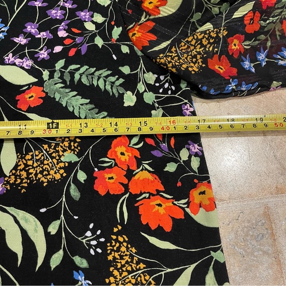 Maeve Anthro Jacquin Floral Business Casual Colorful Puff Sleeves Peasant Blouse - Picture 15 of 15